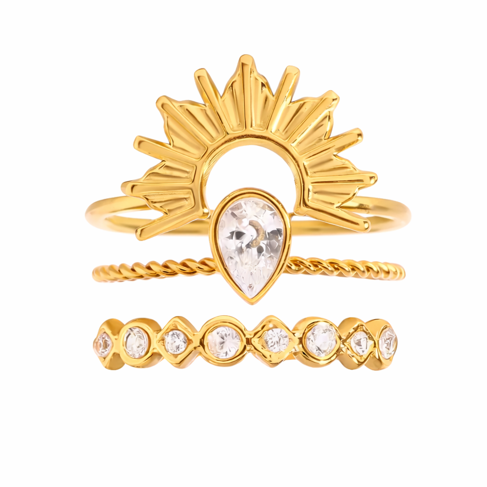 Sunray Ring Set