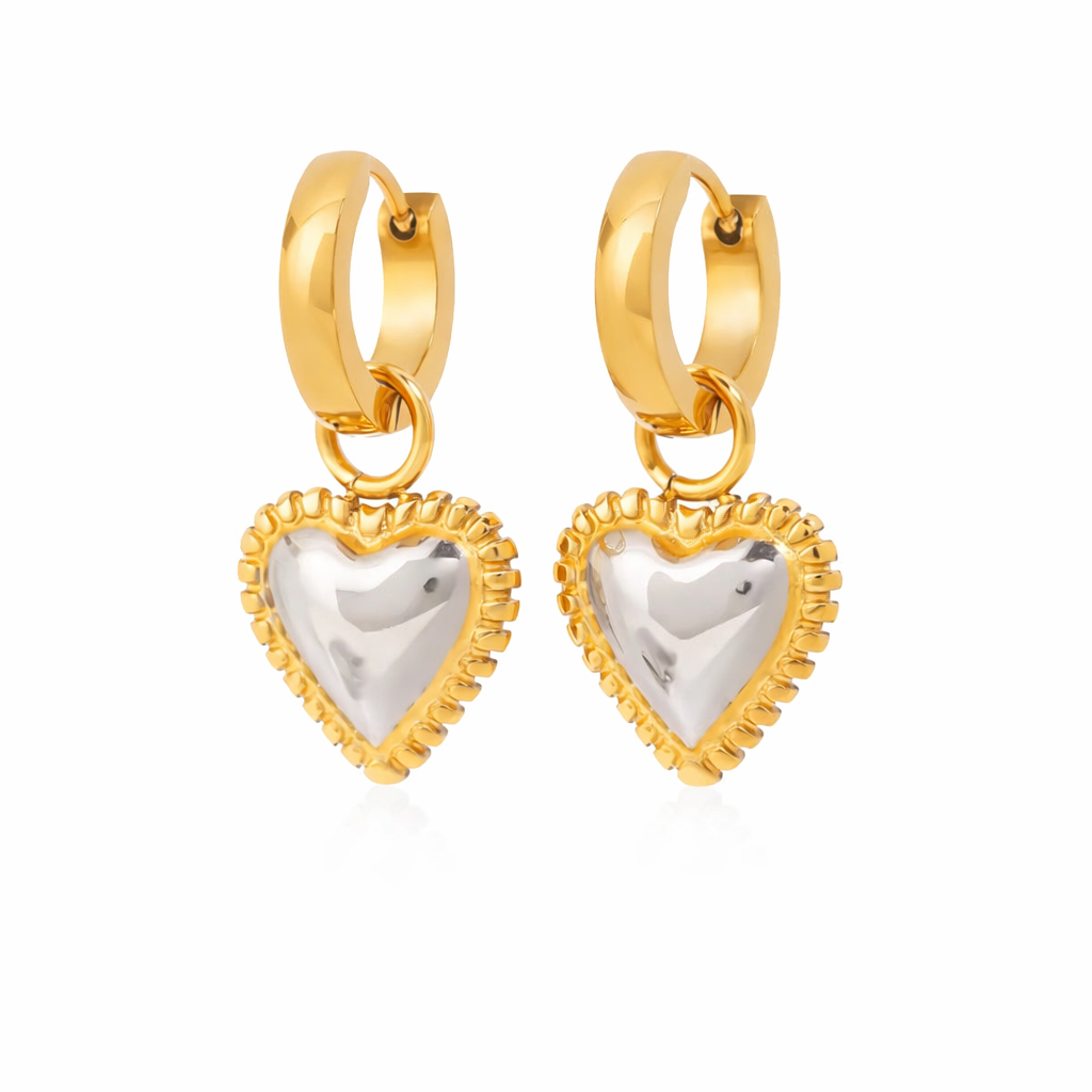 Heart drop earring