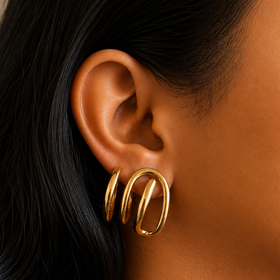Geometric irregular earring