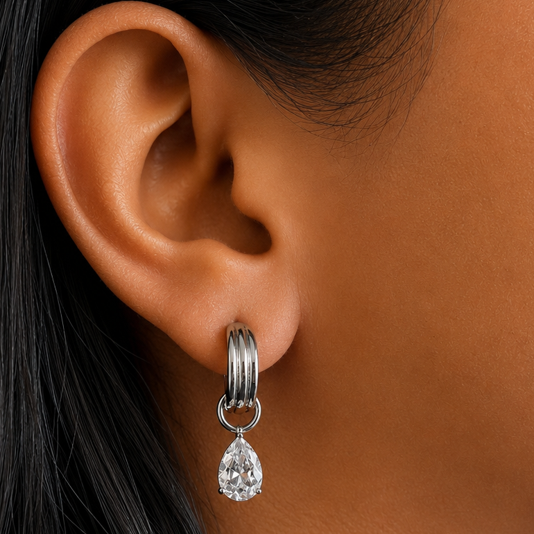 Crystal Tear Earring