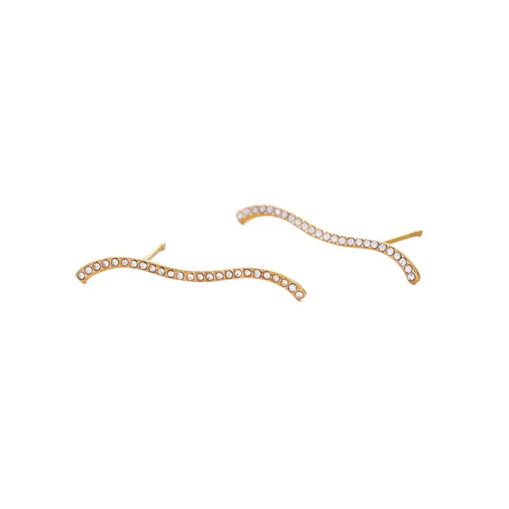 Wavy Rhinestones Earring